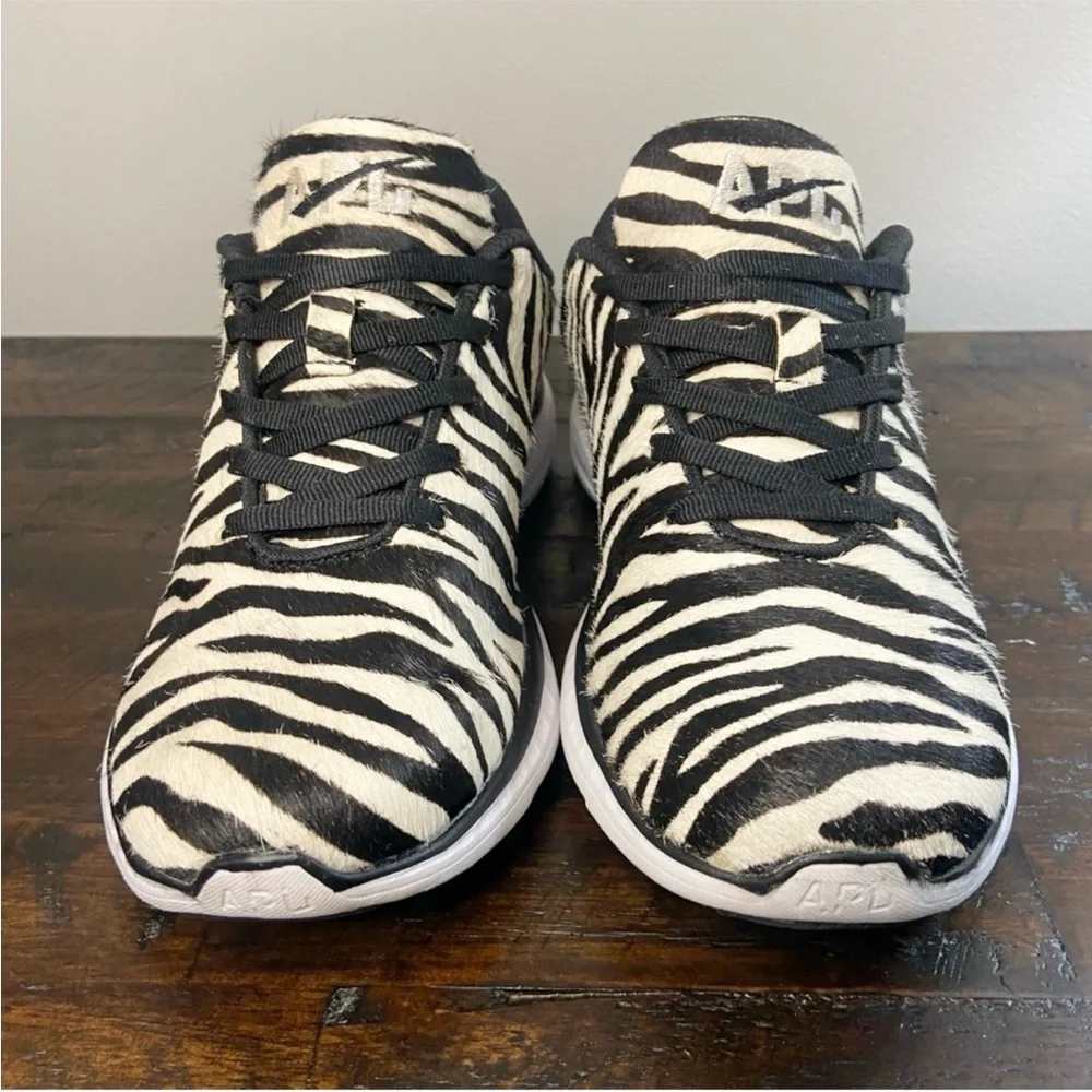 APL Athletic Propulstion Labs Women's Phantom Zebra Calf Hair Sneakers Size 7
